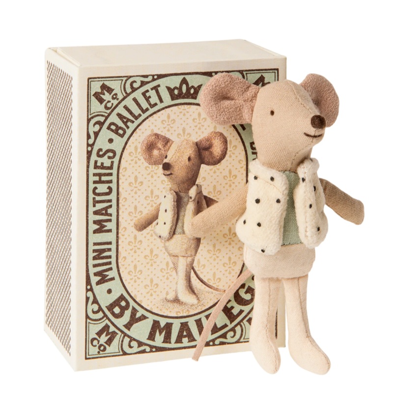 Dancer Mouse Little Brother in Matchbox by Maileg