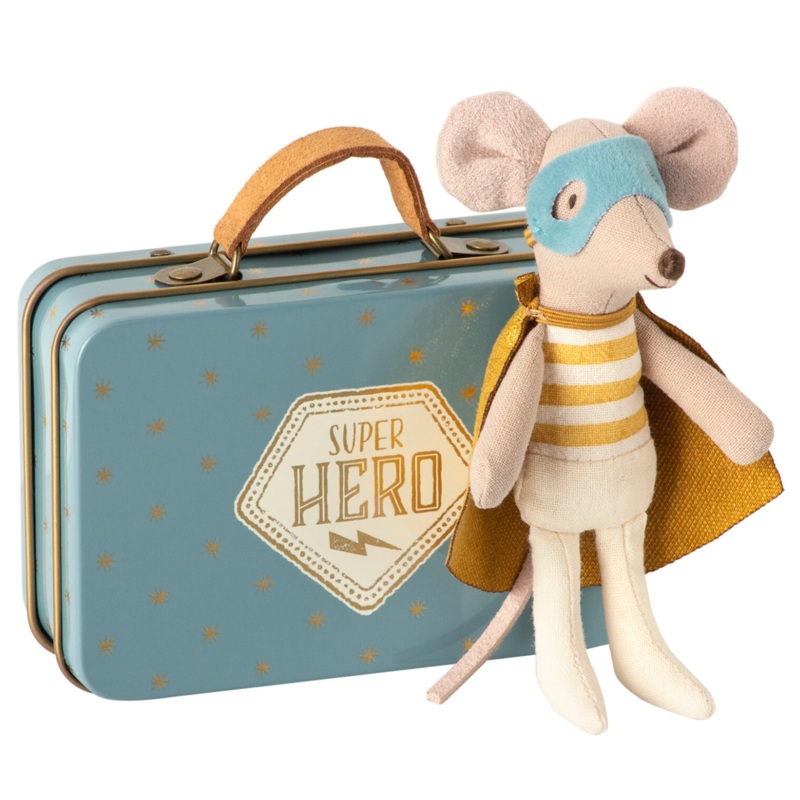Super Hero Mouse in Suitcase by Maileg